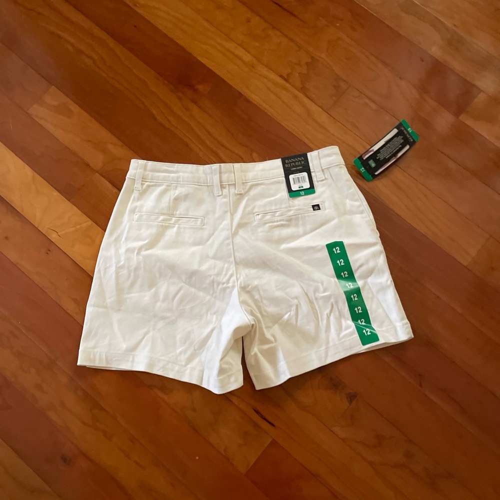 Banana Republic White Tailored Bermuda Shorts